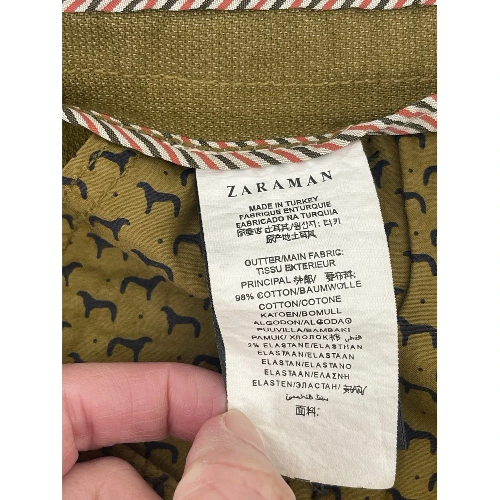 Zara Man Pants Size 32 Slim Fit Green Stretch Casual Chinos‎ Men